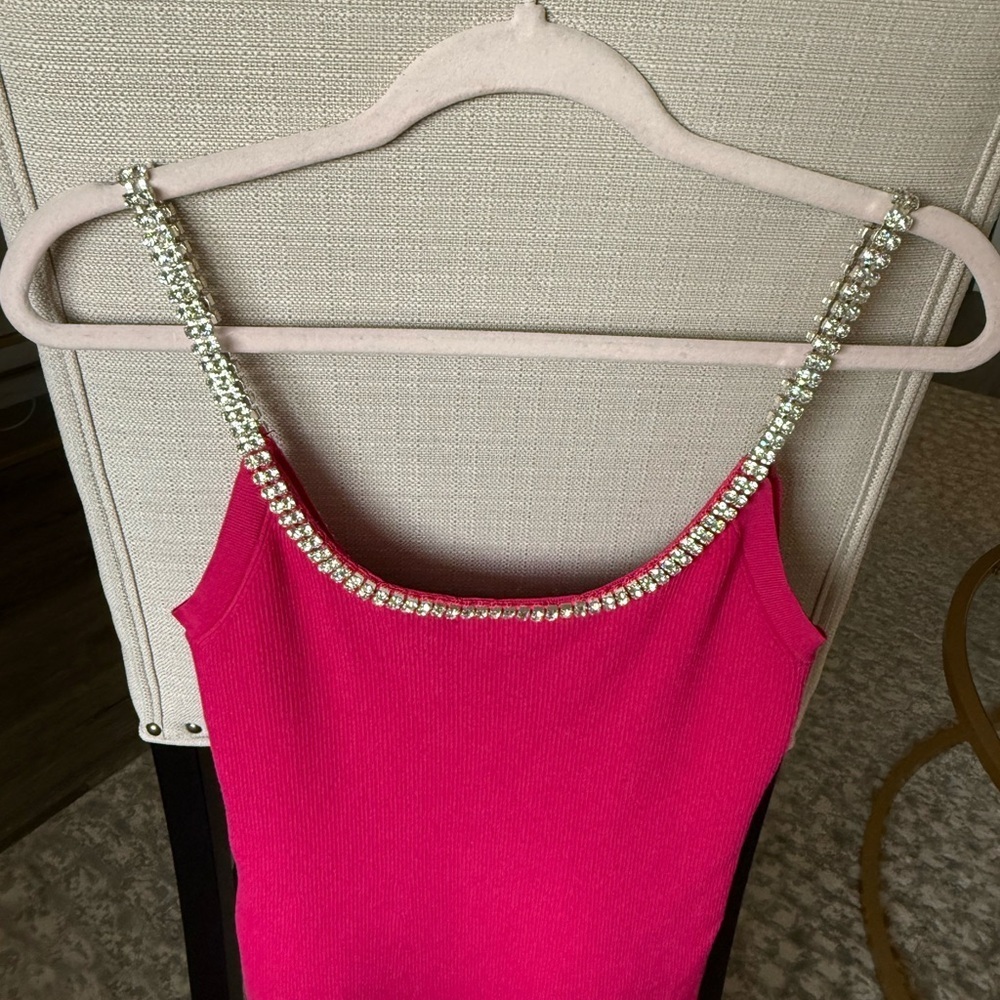 Paco Rabanne Crystal Embellished
Ribbed Knit Mini Dress in Pink
Raspberry, S - Picture 5 of 13